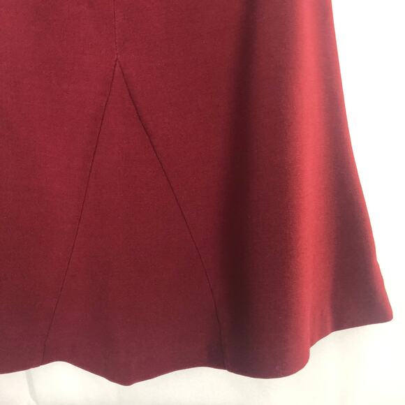 Wrapper High Waisted Red A Line Skirt - Picture 9 of 10